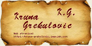 Kruna Grekulović vizit kartica